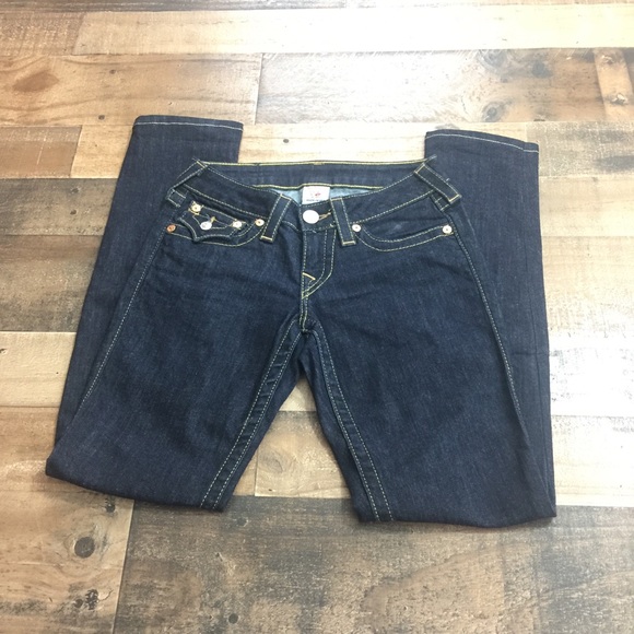 True Religion Embellished Dark Blue Jeans Sz. 25 - Picture 2 of 8